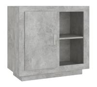Buffet bas - Meuble de salon - Gris béton - 80x40x75 cm - 2 portes - Design contemporain