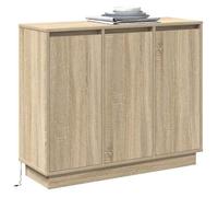 Buffet bas MVS - multi-rangement - Meuble sur pied - avec lumières LED - Chêne Sonoma 90x32x75cm Bois d'ingénierie &26_4914454
