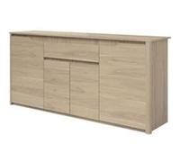 Buffet bas Panneau de particules Décor chene dakota 4 portes 1 tiroir Betty L 185