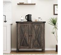 Buffet bas - PROMIRACAL - Promiracal - Porte coulissante - Gris - Étagères réglables (76×40×80 cm)