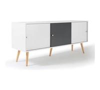 Buffet Effie Scandinave 3 Portes Bois Blanc Et Gris
