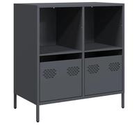 Buffet bas séjour,{1 pièce},meuble de rangement,design épuré, anthracite 68x39x73,5 cm acier laminé à froid mkk68b75