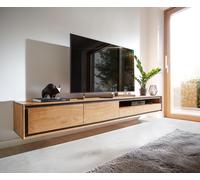 Buffet bas Stonegrace 240 cm acacia nature 2 portes 1 compartiment 2 tiroirs placage en pierre flottant