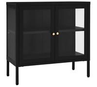 Buffet bas - VIDAXL - 70x35x70 cm - Acier et verre - 2 portes - Style classique intemporel