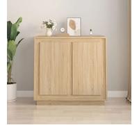 Buffet bas - vidaXL - Chêne sonoma - 80x34x75 cm - Bois d'ingénierie - 4 compartiments