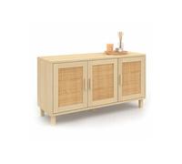 ID MARKET buffet ELIN 3 portes 113 cm Cannage bois cannage