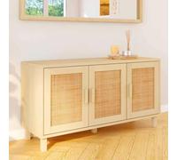 Buffet bas vintage 113 cm ELIN 3 portes effet naturel cannage