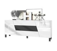 Buffet bas Vladon Houston avec 2 portes et 3 tiroirs - Blanc mat/Blanc brillant/Noir mat