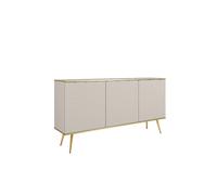 Buffet beige glamour avec pieds dorés, 160 x 39 x 85 cm