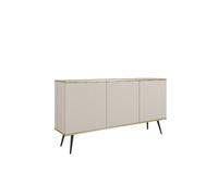 Buffet beige glamour avec pieds noirs, 160 x 39 x 85 cm