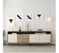 Buffet Benjamin Dmora, en Bois Nobilité Marron Noyer 180x35x79h cm