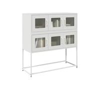 vidaXL Buffet 853427 — 100,5x39x107 cm — Acier laminé à froid — Blanc