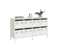 vidaXL Buffet – 135×39×73,5 cm – acier laminé à froid – blanc