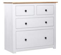 Buffet Blanc 80x40x83 cm Pin Gamme Panama Blanc et couleur de bois naturel G