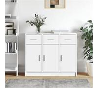 vidaXL Buffet blanc 91 x 28 x 75 cm Bois d'ingénierie 823008