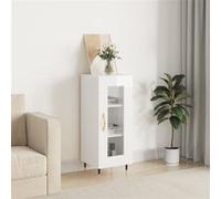 Buffet Blanc brillant 34,5x34x90 cm Bois d ingénierie Blanc G