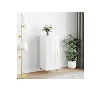 vidaXL Buffet Blanc brillant 34,5x34x90 cm Bois d'ingénierie