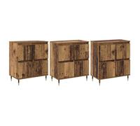 Vidaxl Buffets 3 Pcs Bois Ancien 180 X 35 X 70 Cm Bois D'ingénierie