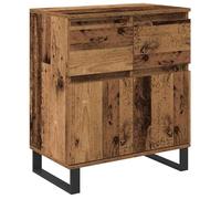 Buffet bois ancien - vidaXL - 60x35x70 cm - Bois d'ingénierie et fer - Tiroirs à billes - 2 portes - Rangement spacieux