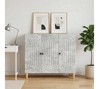 vidaXL Buffet Gris béton 89 x 34,5 x 80 cm Bois d'ingénierie