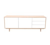 Buffet scandinave bois et blanc 2 portes 3 tiroirs L195 cm SID