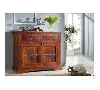 Buffet - Bois massif d'acacia laqué (Nougat) - Style colonial - OXFORD 424