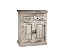Buffet - Bois Massif de manguier ciré (Blanc Antique) - Style Campagne Chic - Castle Antik #209