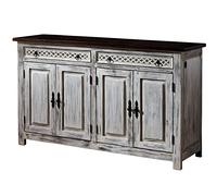 Buffet - Bois Massif de manguier ciré (Blanc Antique) - Style Campagne Chic - Castle Antik #261