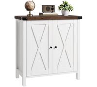 Buffet - Buffet cuisine - 2 portes - H 80 cm - scandinave Blanc et marron