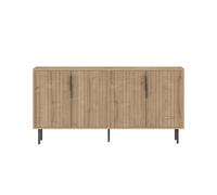 Buffet cannelé 4 portes aspect bois 150x75cm CIARO