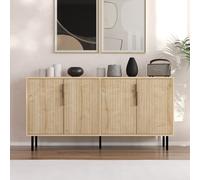 Concept Usine – Buffet Ciaro cannelé 4 portes aspect bois 150x75 cm