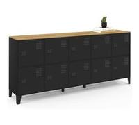 ID MARKET buffet 10 portes 180 cm Moderne bois et noir