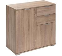 Buffet chêne 71x74x35cm Commode Meuble de rangement ALBA avec 2 portes 2 tiroirs pour salon salle à manger intérieur