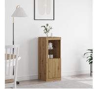 Buffet - Chêne Artisan - 1 porte - LED - Élégance Chic