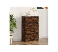 vidaXL Buffet Bois d'ingénierie 60x35x98,5 cm Chêne fumé