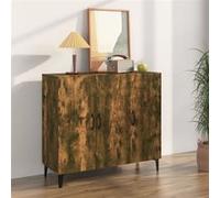 Buffet chêne fumé 90x34x80 cm bois d ingénierie Brun G