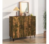 vidaXL Buffet Chêne fumé 90x34x80 cm Bois d'ingénierie Style industriel bas