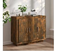 Buffet - Chêne Fumé - 92x35x75 cm - Bois d'ingénierie - 2 portes - Style contemporain