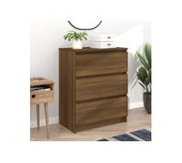 Buffet Chêne marron 60x35x76 cm Bois d ingénierie