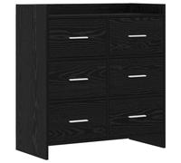 Buffet Chêne noir 75 x 33 x 80 cm Bois d'ingénierie