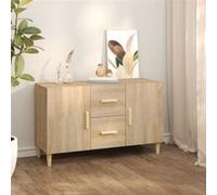 vidaXL Buffet Chêne Sonoma en bois d'ingénierie 2 portes 2 tiroirs 100x36x60 cm Marron