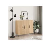vidaXL Buffet chêne sonoma 90x34x80 cm bois d'ingénierie Marron