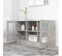 Buffet CHIC Armoire à vitrine Gris béton 120x30 5x70 cm Bois d’ingénierie LL0000044237