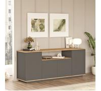 Buffet Cisliano Dmora, Bois Noir Anthracite 180x45x75h cm