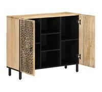 Buffet CLOUD, commode meuble de rangement 90x33x75 cm bois massif de manguier J2259