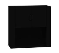 Buffet CLOUD, commode meuble de rangement Noir 80x33x80 cm Bois d'ingénierie J2036