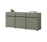Buffet coloris vert sauge 180cm collection HAVANA. Bahut design avec 3 portes et 3 tiroirs.