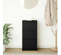 Buffet commode en bois d'ingénierie - vidaXL - Chêne noir - 37 5x35x76 cm - 3 tiroirs - Capacité totale 60 kg