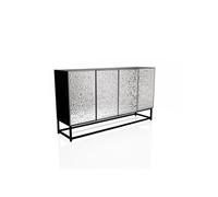 Buffet / Commode METALLIO 140 x 37 x 80 cm 4 portes argent