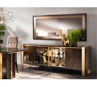 Buffet Commode Miroir Véritable bois artisanal Étagère 2pcs Étagères Commodes